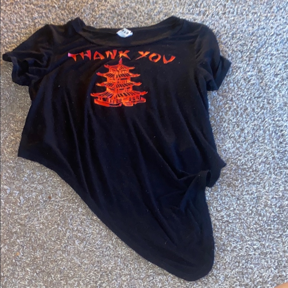 Black T-Shirt with Red Graphic